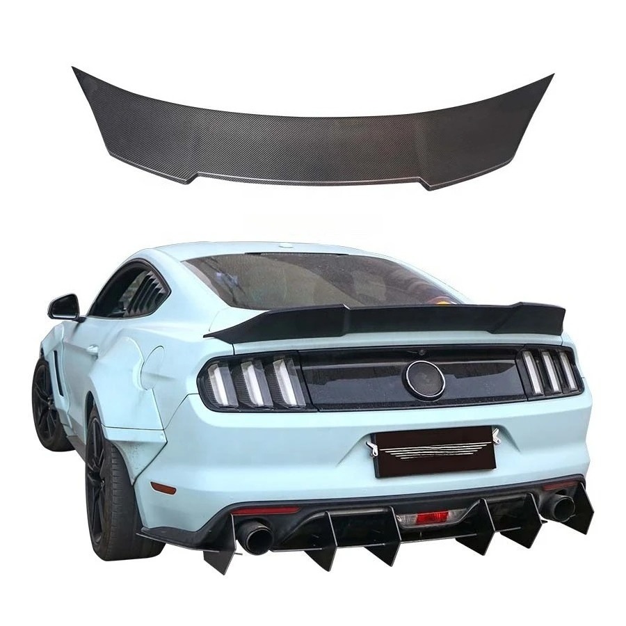 2016-2022  Mustang Carbon Fiber Rear Spoiler Ducktail Deck Tail Wing Accessories Body Kits